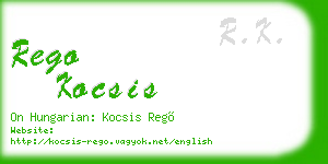 rego kocsis business card